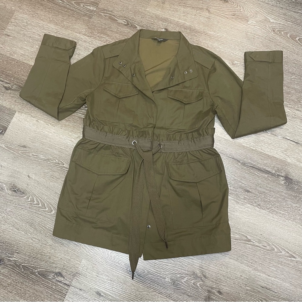 Simply Vera VeraWang Olive Green Toggle Waist Lightweight Khaki Jacket Size M